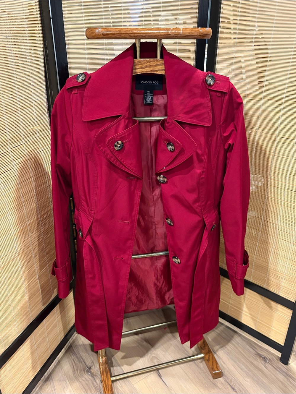 London Fog Women's Red Trench Coat